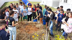 composting at educational garden