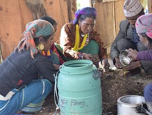 Mrs Jankala Rokaya teaching biofertilizers Humla